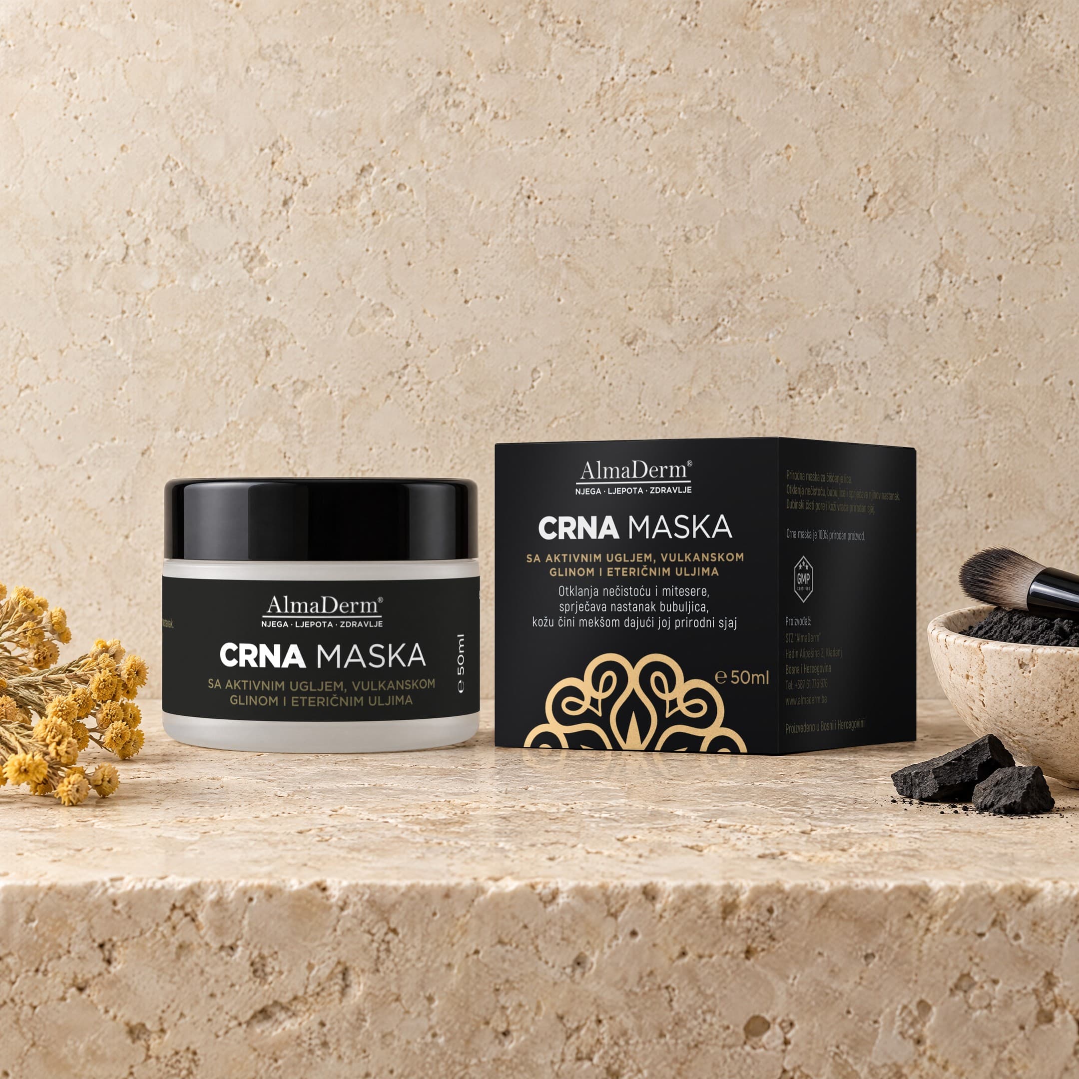 Crna maska sa vulkanskom glinom i aktivnim ugljem 50ml