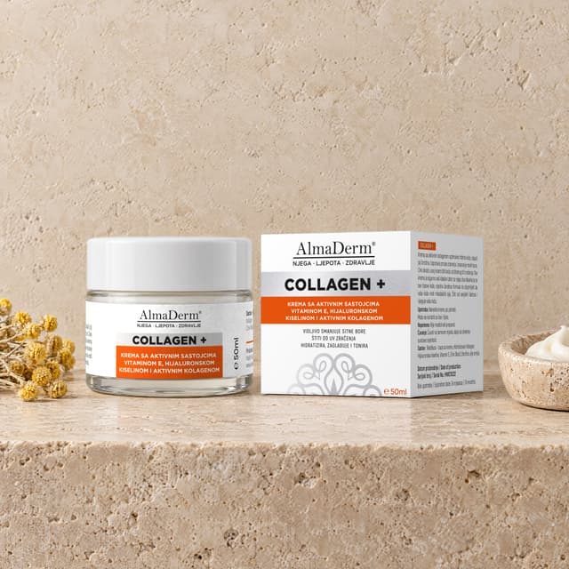 Krema sa aktivnim kolagenom, hijaluronskom kiselinom, vitaminom E sa UV zaštitom - Collagen + 50ml