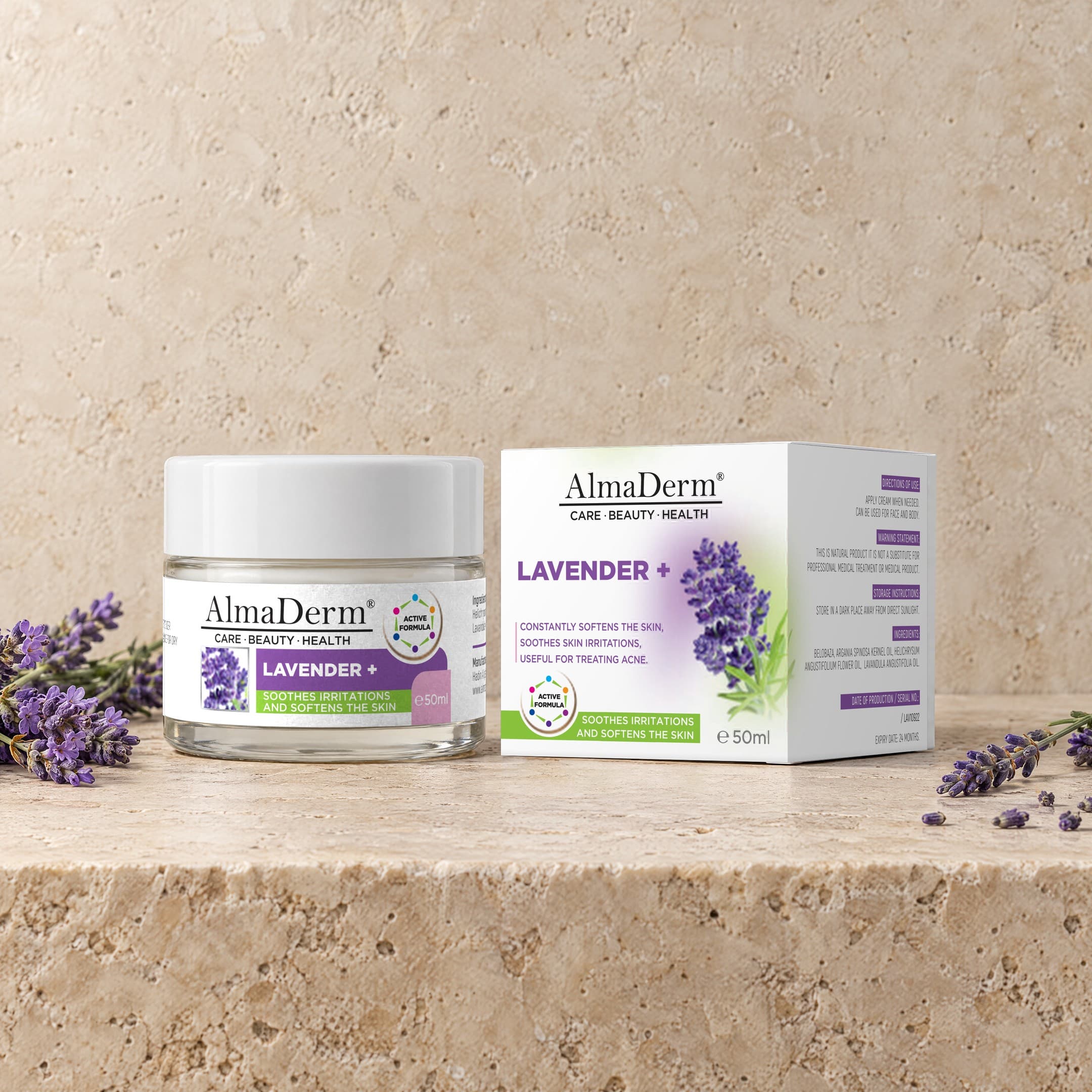 Cream with essential oils of Lavender, Immortelle and Argan oil 50ml