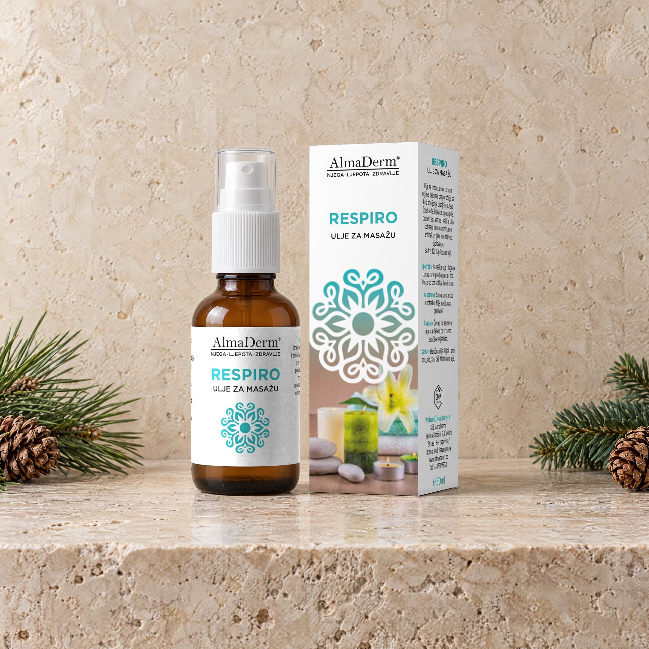Ulje za masažu Respiro sa 20% udjelom eteričnih ulja 50ml