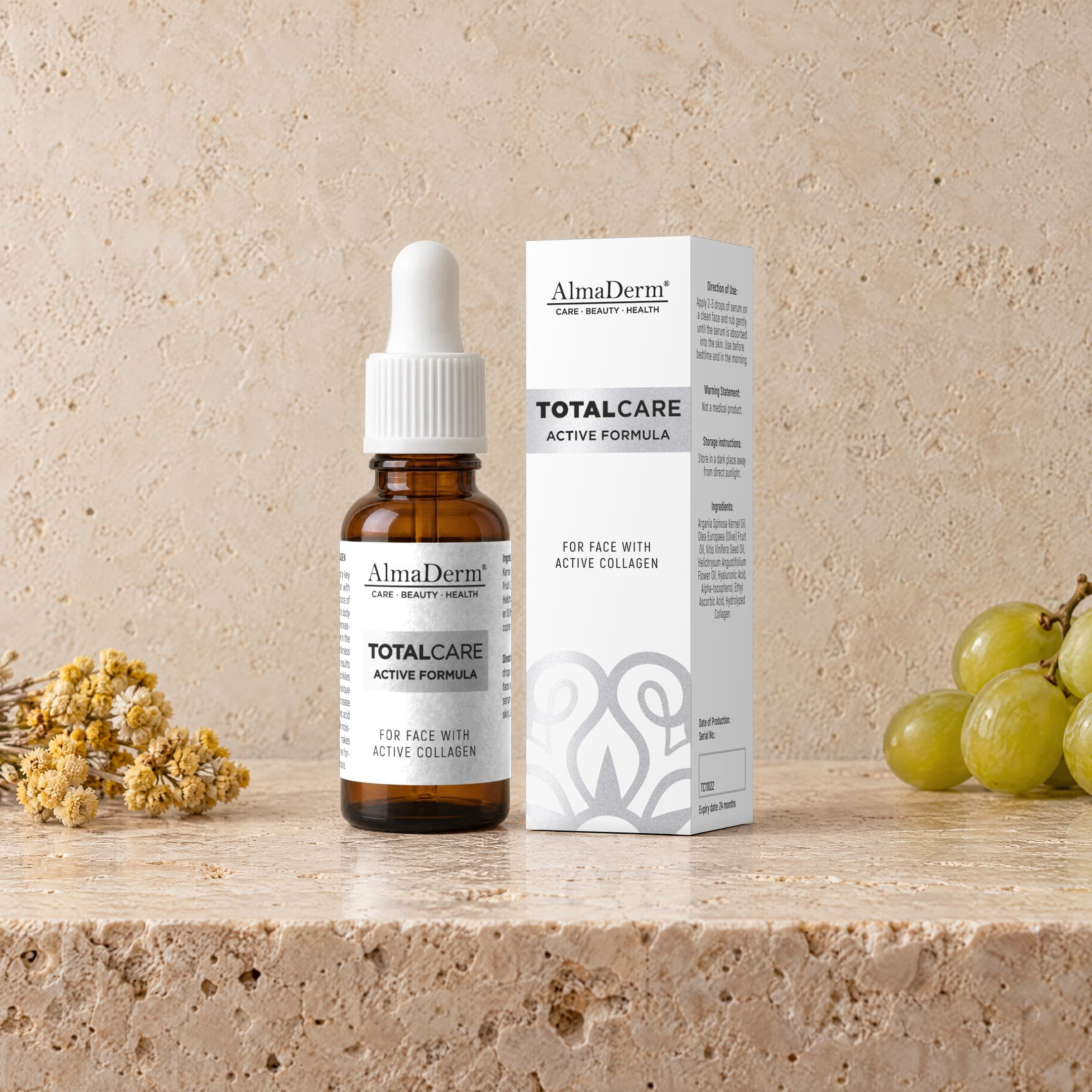 Total Care Serum with active collagen, Vitamin C, E and Hyaluronic acid 20 ml