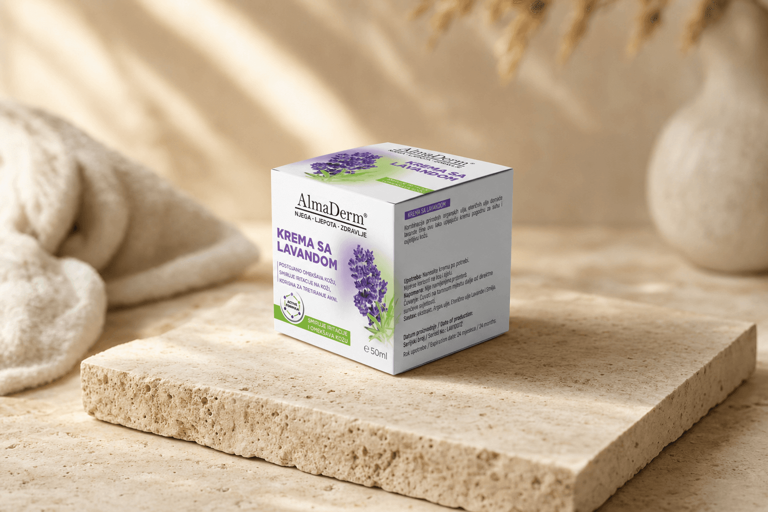 Krema sa eteričnim uljem Lavande , Smilja i Arganovog ulja 50ml
