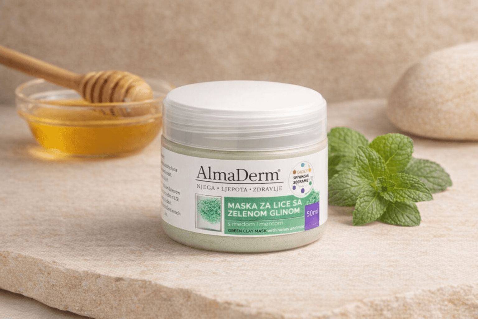 Zelena maska sa medom i mentom 50ml