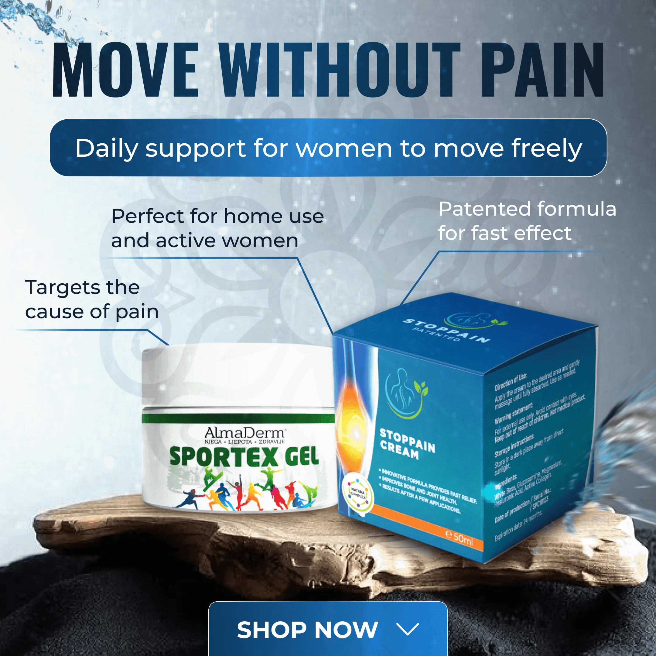 Joint Pain Duo - StopPain cream and Gel - 2 products