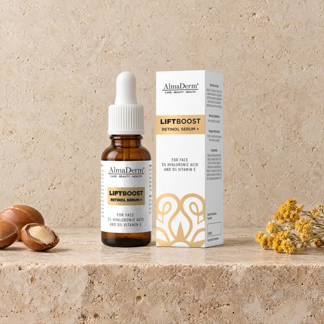 Lift Boost Retinol serum with a high content of Hyaluronic acid (3%) and Vitamin E (5%) 20ml