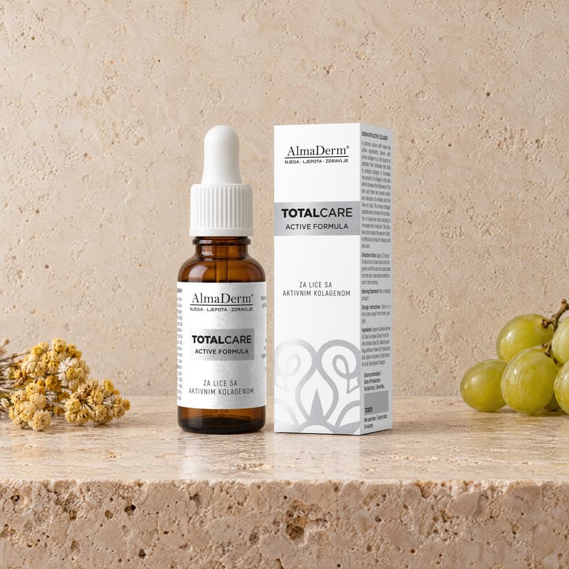 Total Care Serum sa aktivnim kolagenom, Vitaminom C, E i Hijaluronskom kiselinom 20 ml