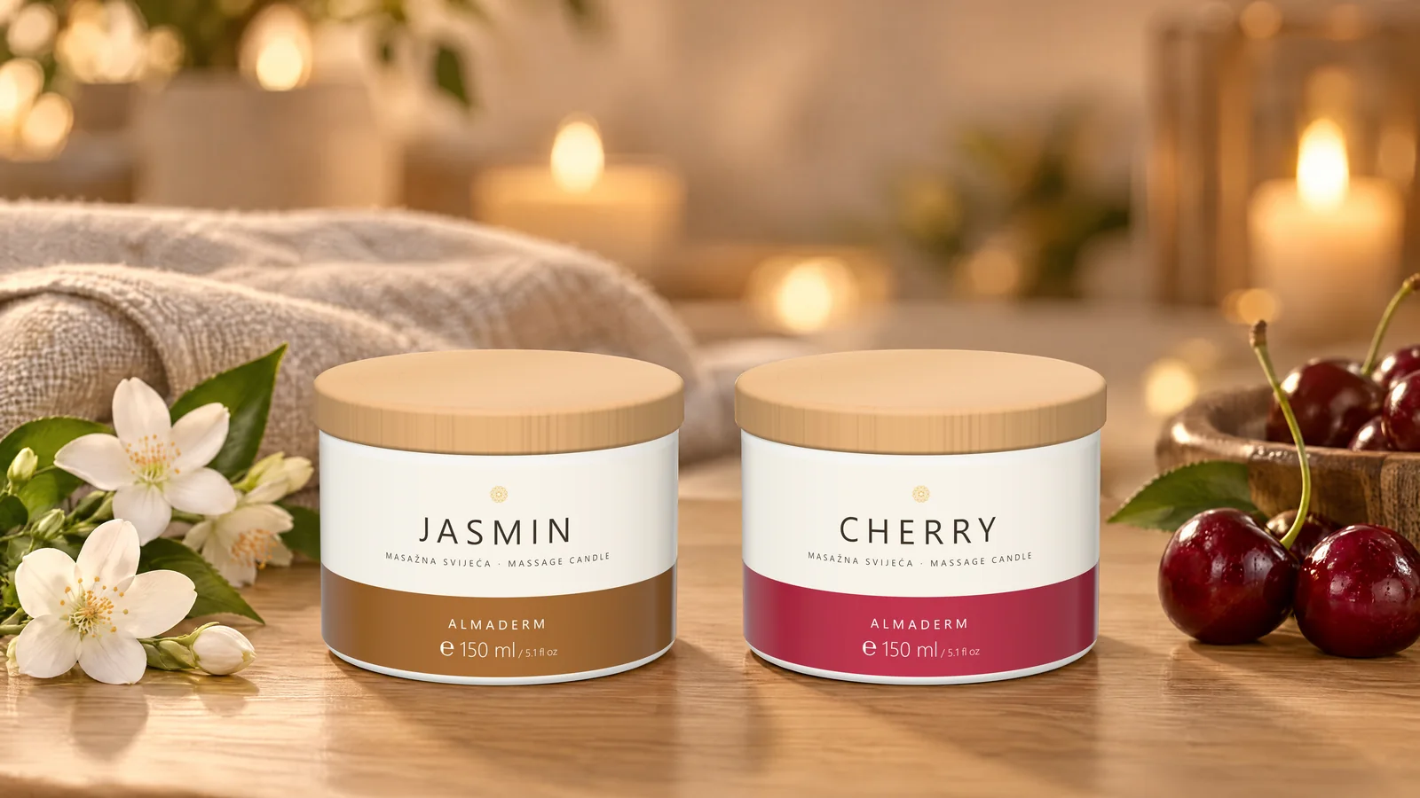 Masažne svijeće Jasmin i Cherry